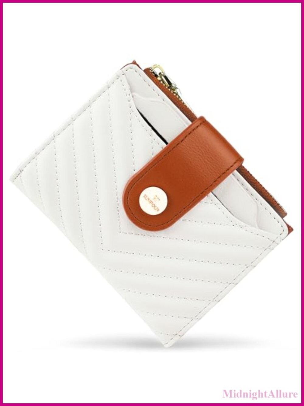 Small RFID Bifold Wallet Faux Leather Card Holder Women Compact